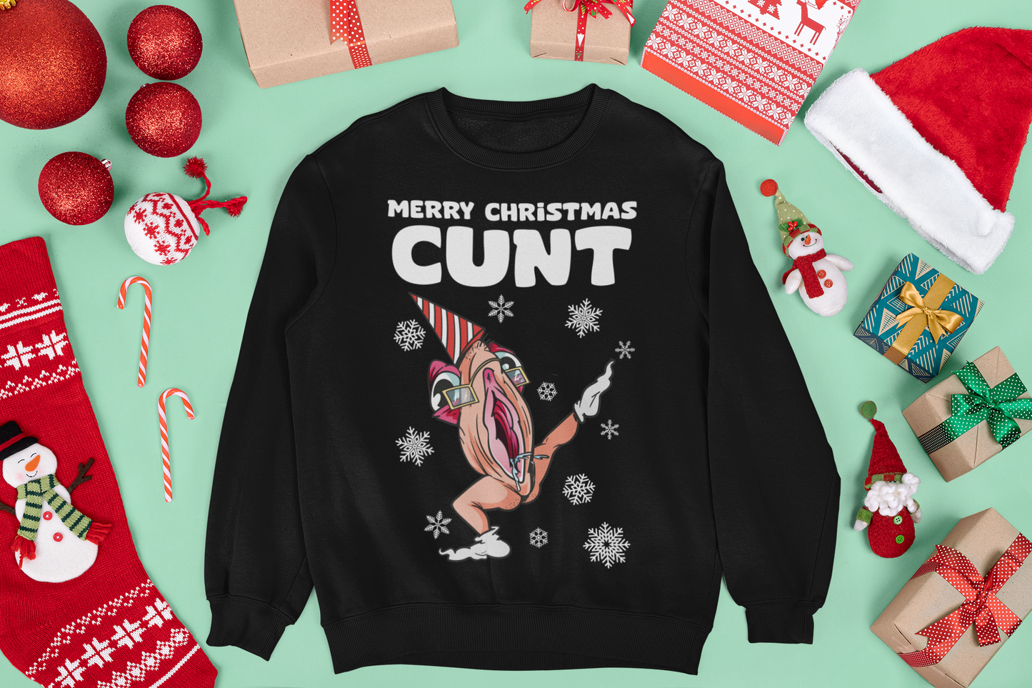 MERRY CHRISTMAS CUNT RUDE CHRISTMAS JUMPER