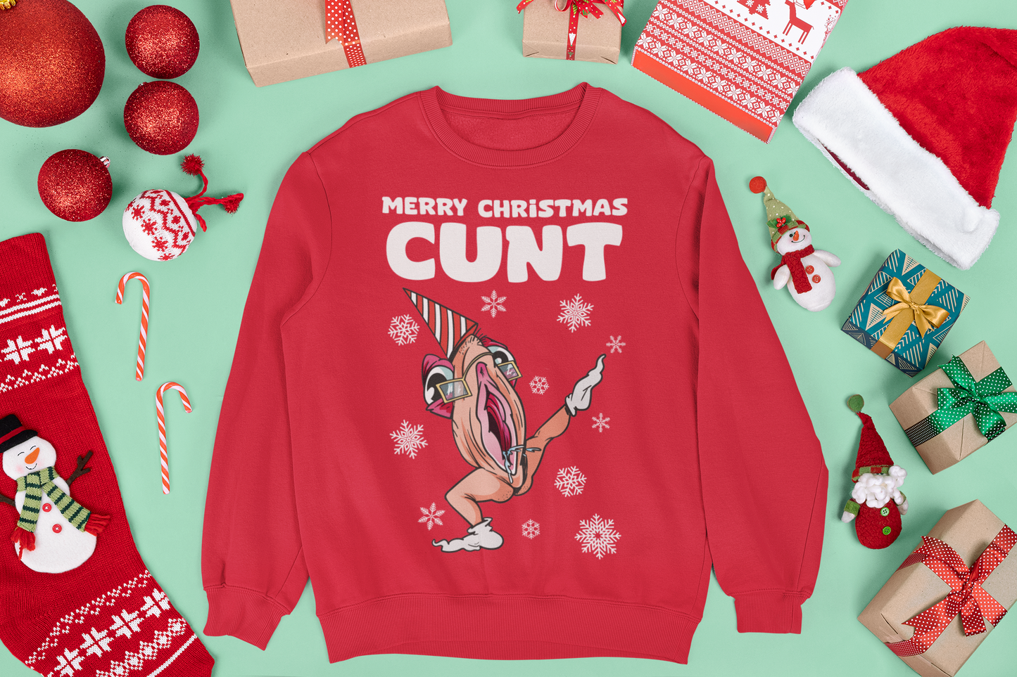 MERRY CHRISTMAS CUNT RUDE CHRISTMAS JUMPER