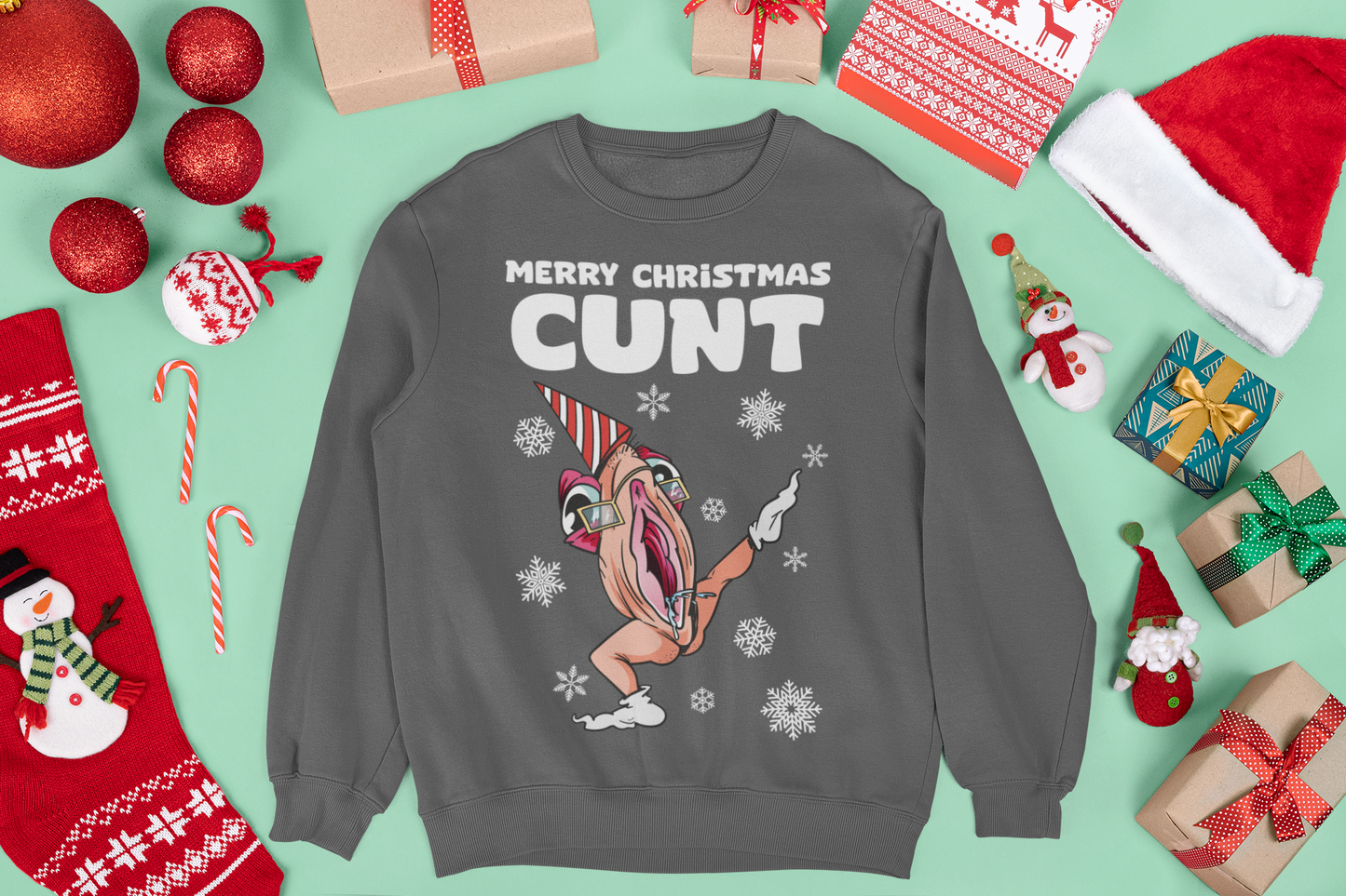 MERRY CHRISTMAS CUNT RUDE CHRISTMAS JUMPER