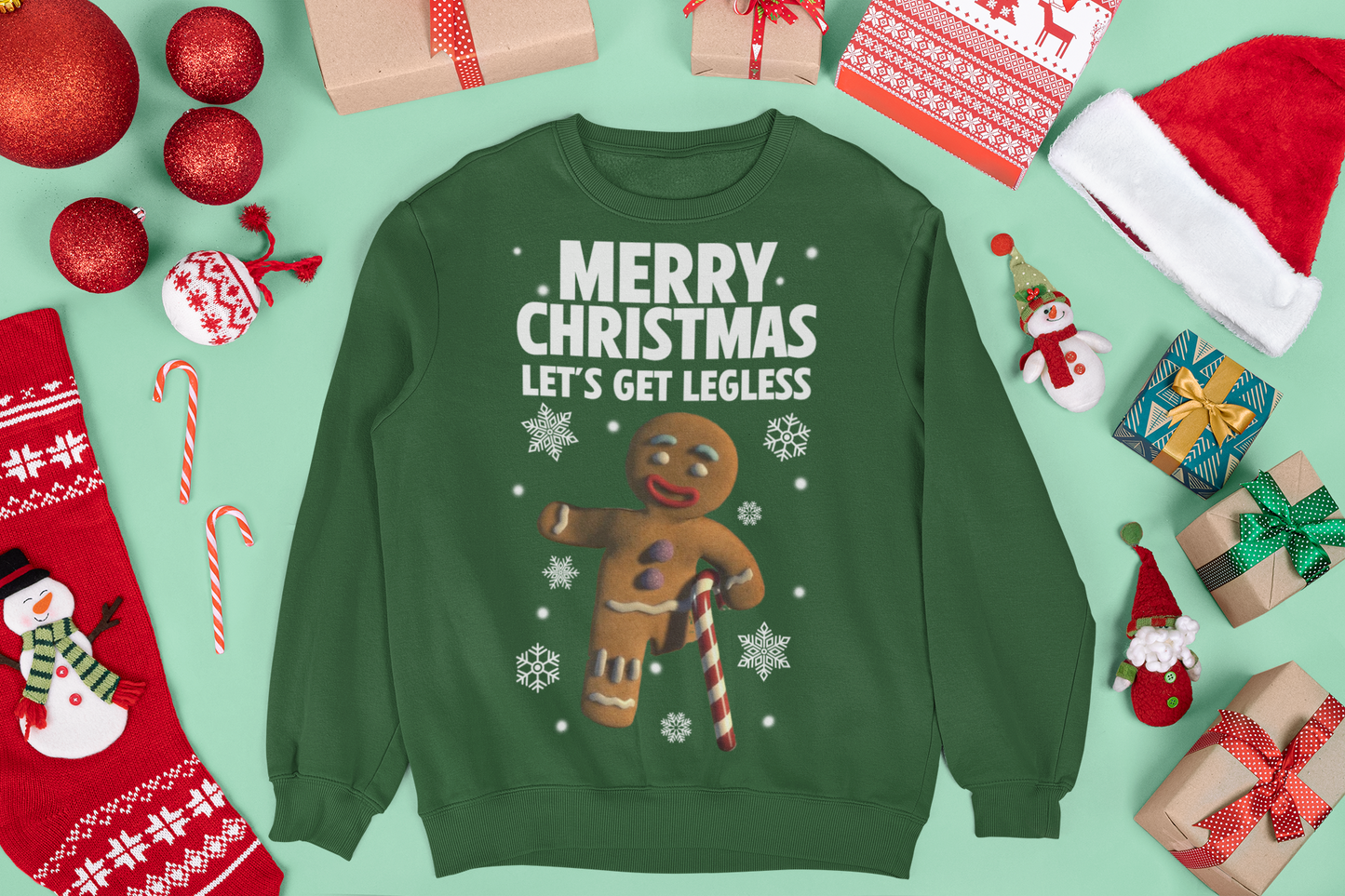 MERRY CHRISTMAS LETS GET LEGLESS CHRISTMAS JUMPER