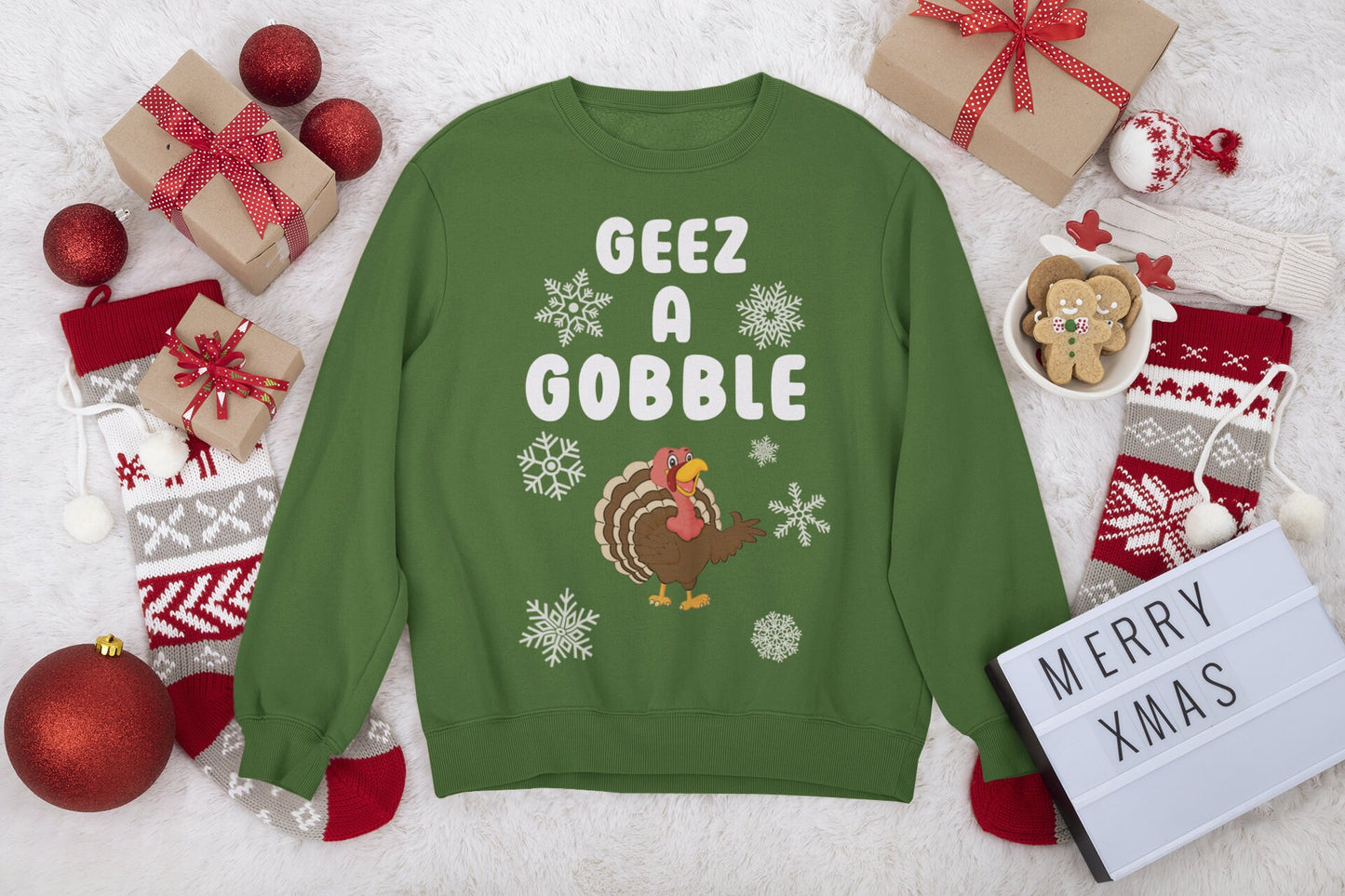 Geez a Gobble Funny Christmas Jumper