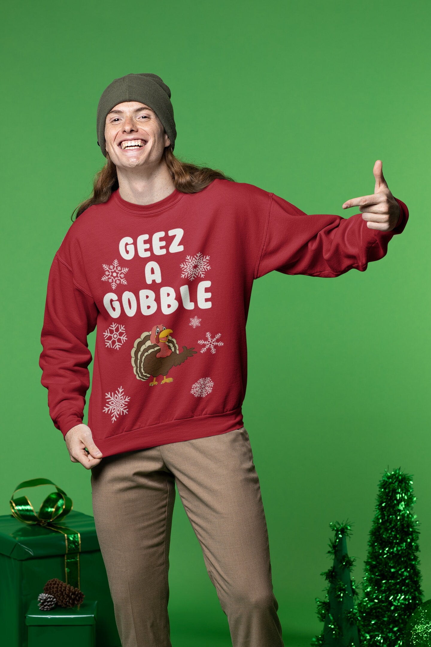 Geez a Gobble Funny Christmas Jumper