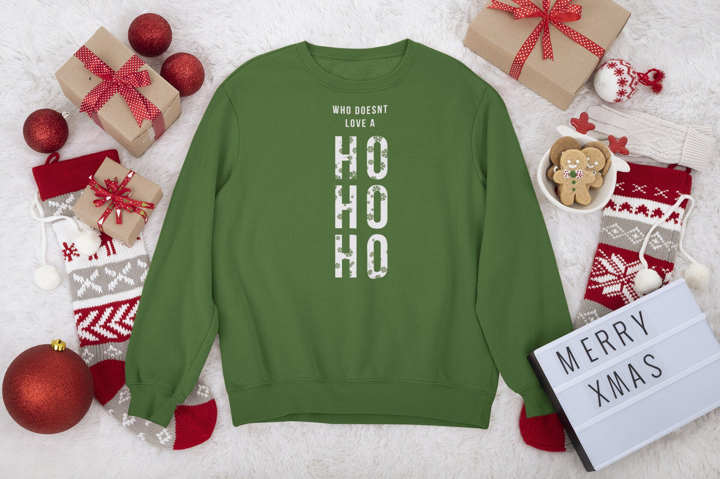 WHO DOESN'T LOVE A HO HO HO CHRISTMAS JUMPER