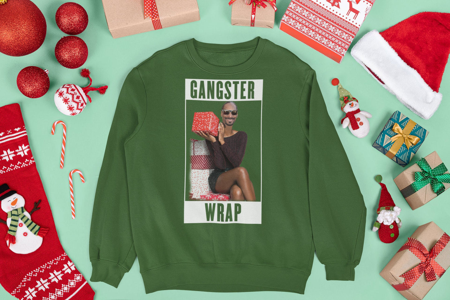 SNOOP GANSTER WRAP CHRISTMAS JUMPER