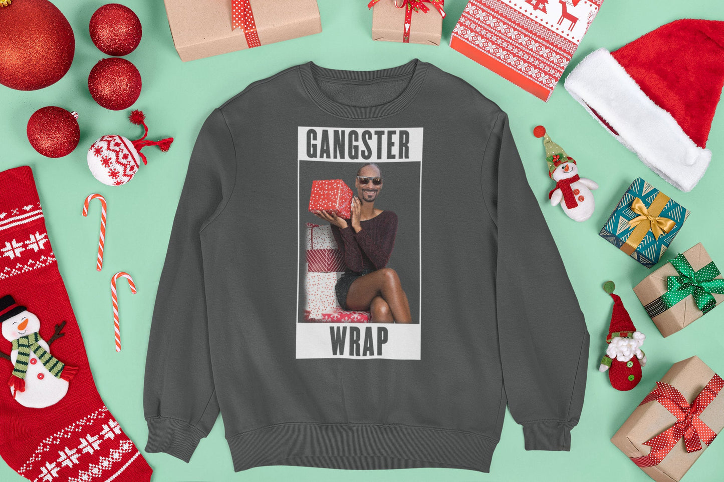SNOOP GANSTER WRAP CHRISTMAS JUMPER