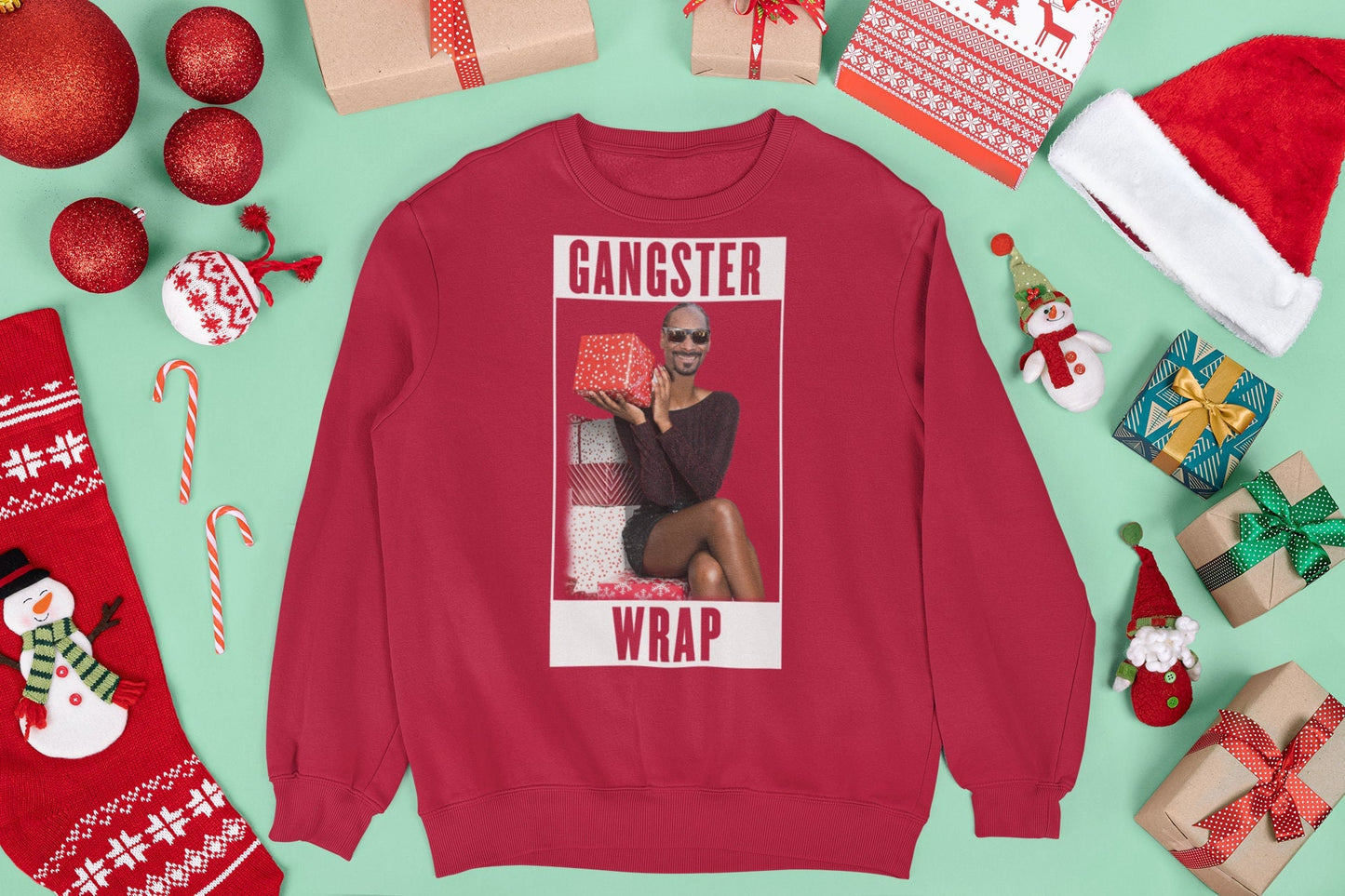 SNOOP GANSTER WRAP CHRISTMAS JUMPER