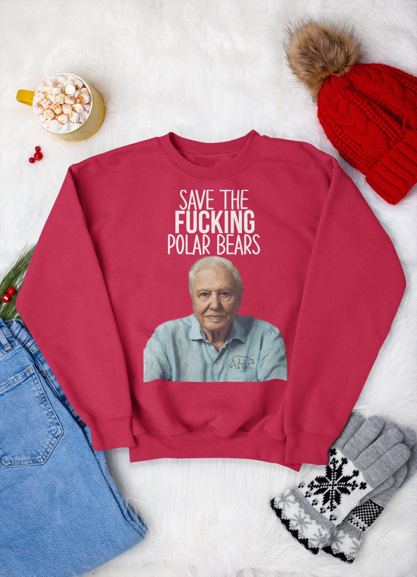 DAVID ATTENBOROUGH CHRISTMAS JUMPER