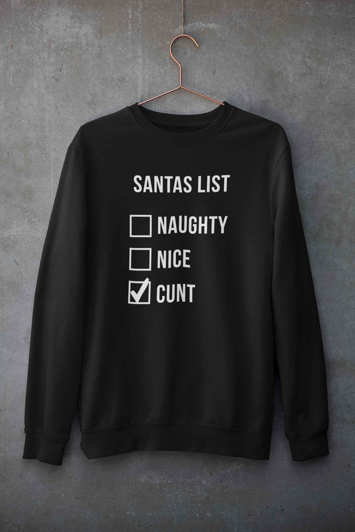 SANTA'S NAUGHTY LIST CHRISTMAS JUMPER