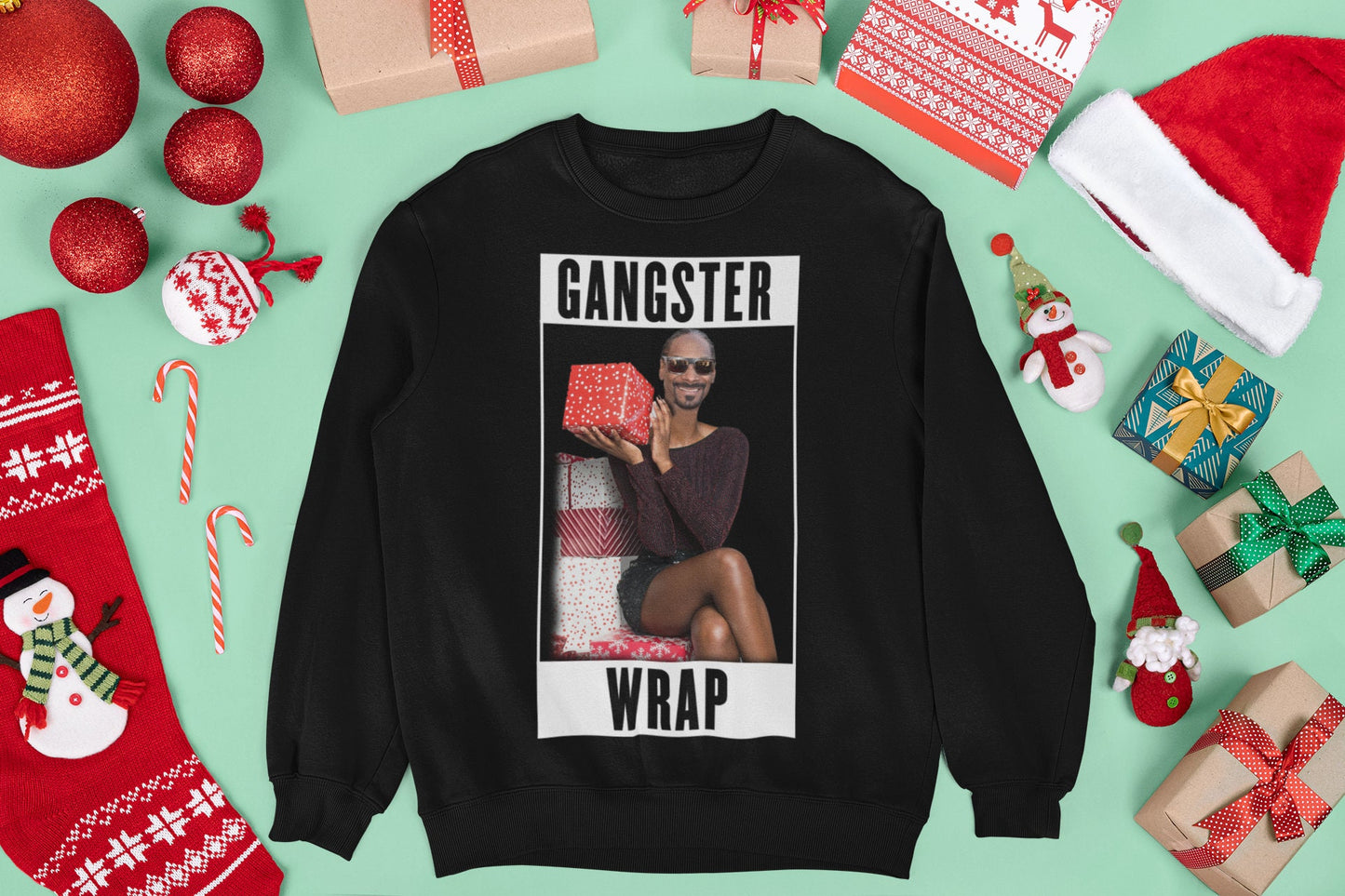 SNOOP GANSTER WRAP CHRISTMAS JUMPER