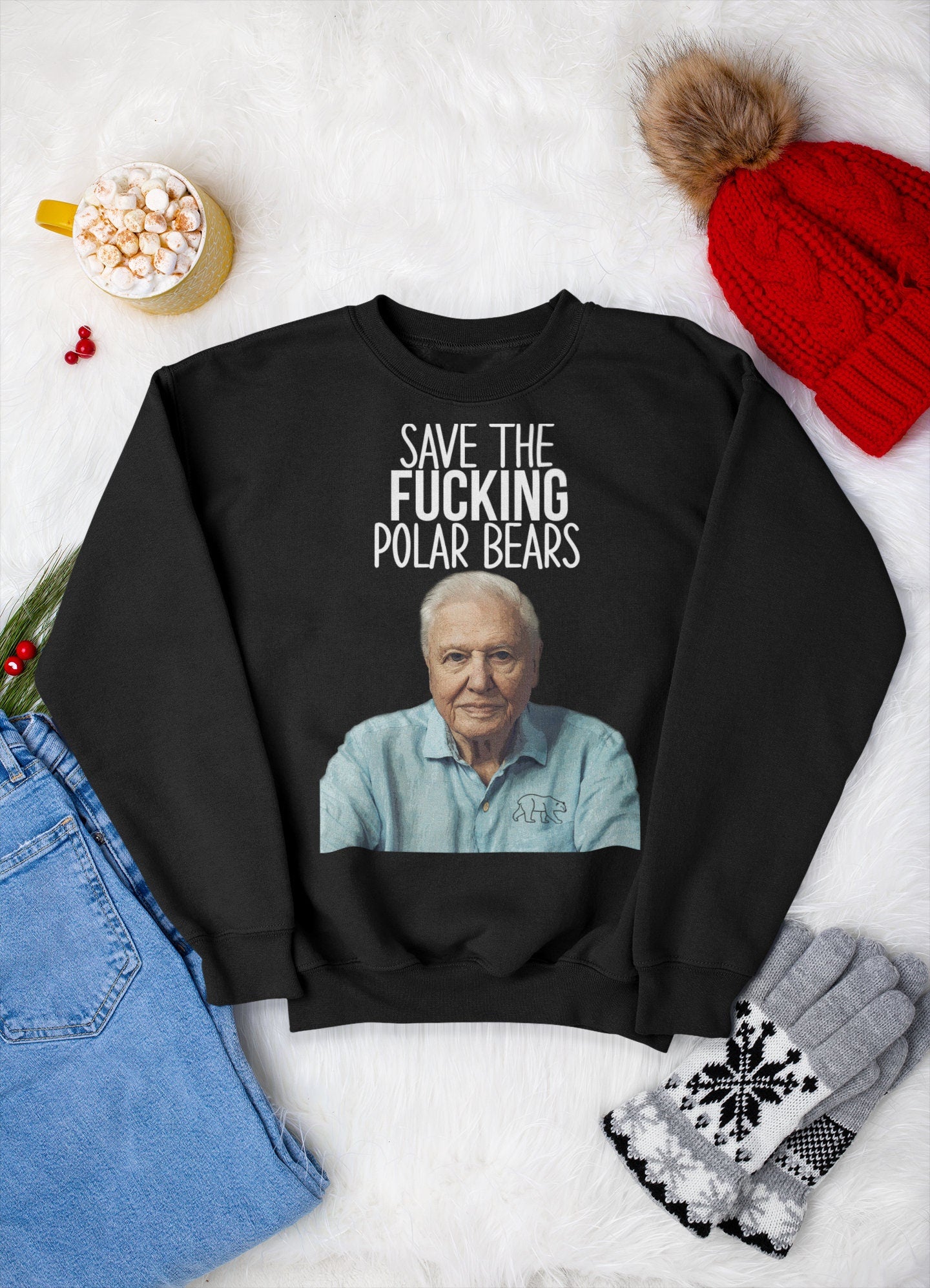 DAVID ATTENBOROUGH CHRISTMAS JUMPER