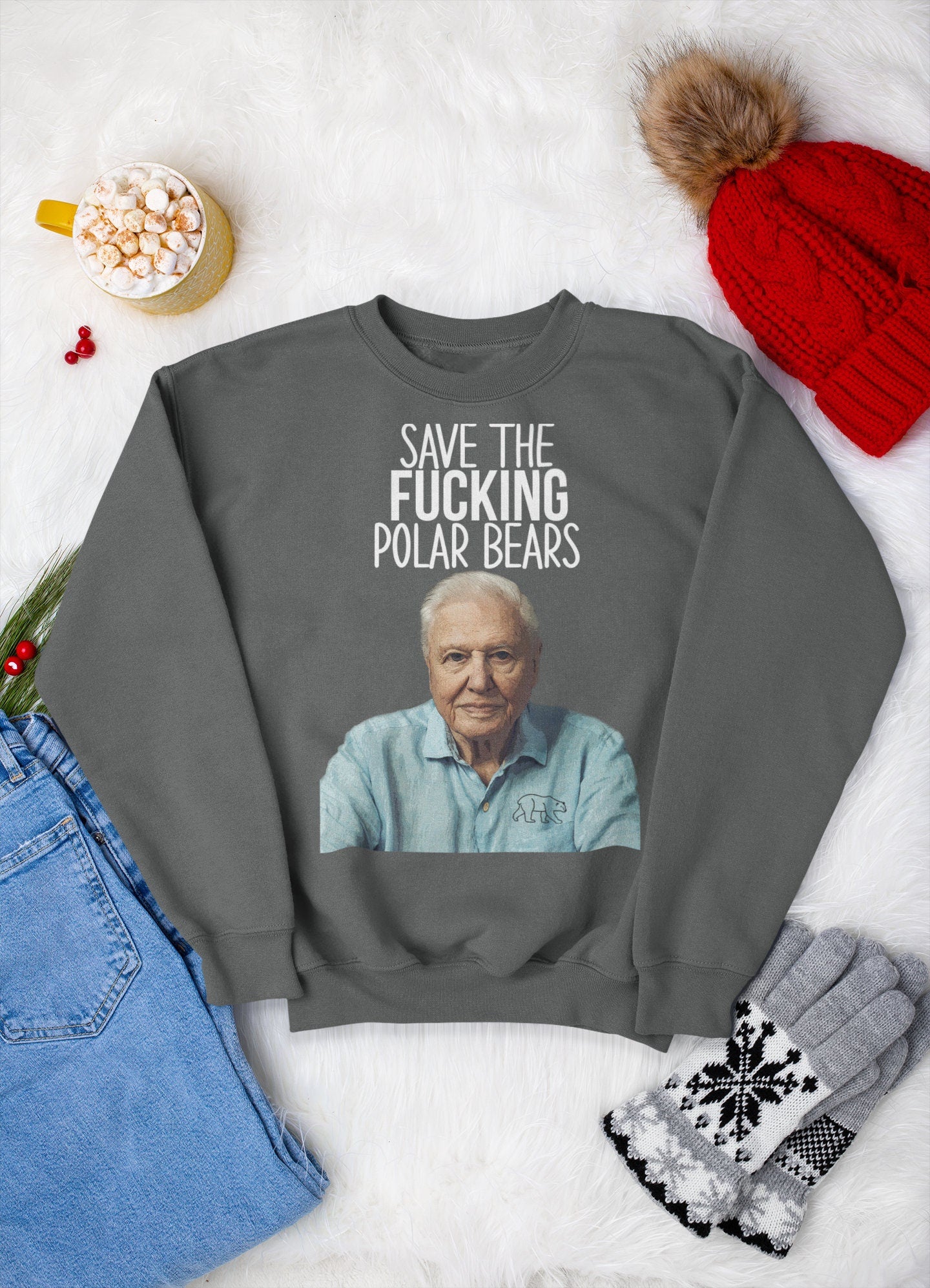 DAVID ATTENBOROUGH CHRISTMAS JUMPER