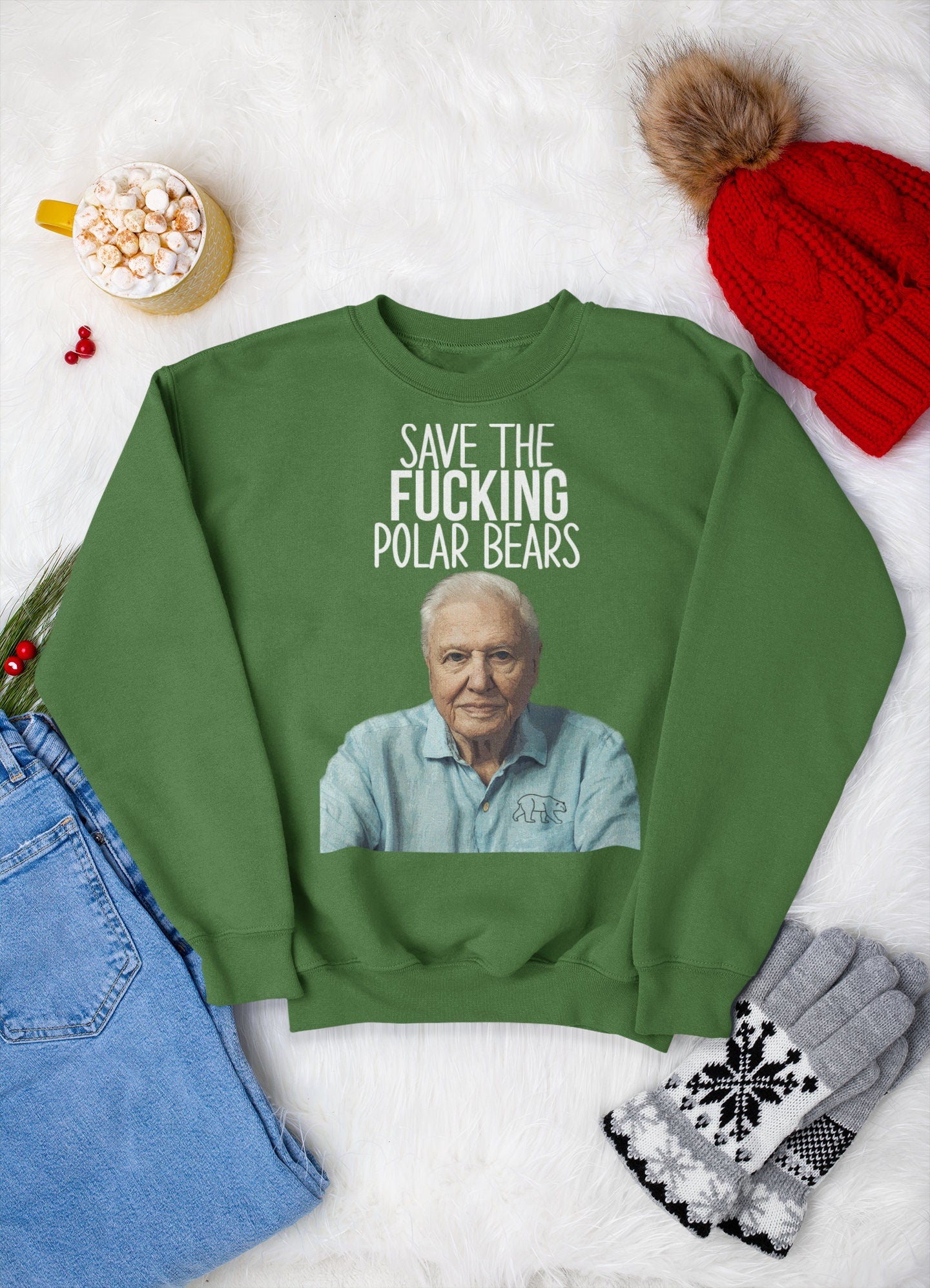 DAVID ATTENBOROUGH CHRISTMAS JUMPER