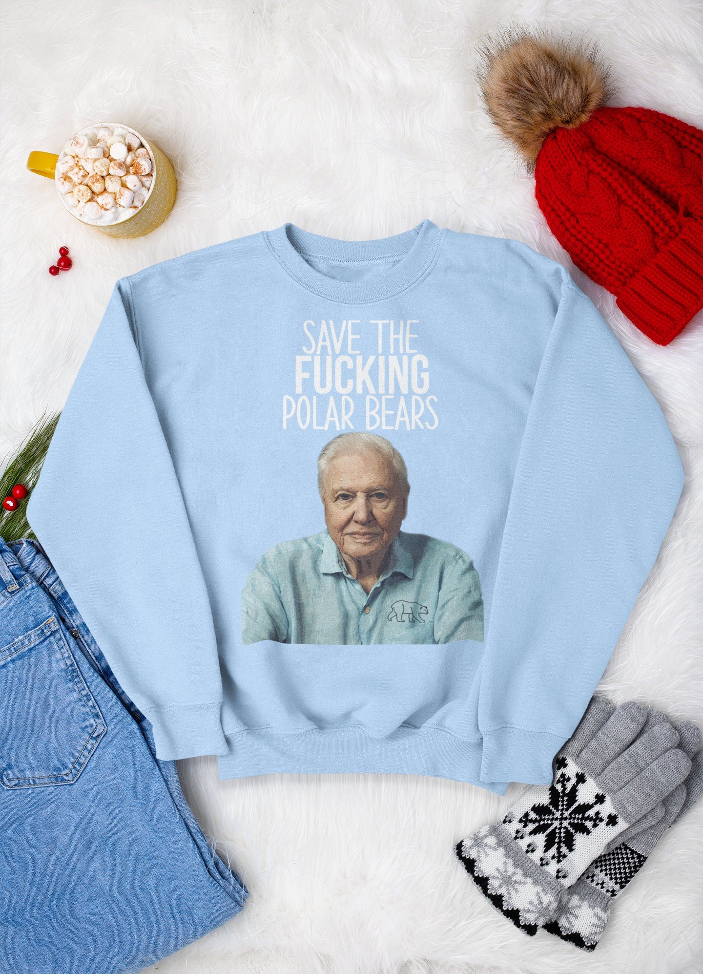 DAVID ATTENBOROUGH CHRISTMAS JUMPER