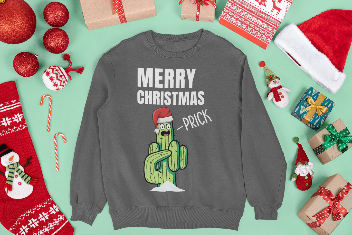 MERRY CHRISTMAS PRICK CHRISTMAS JUMPER