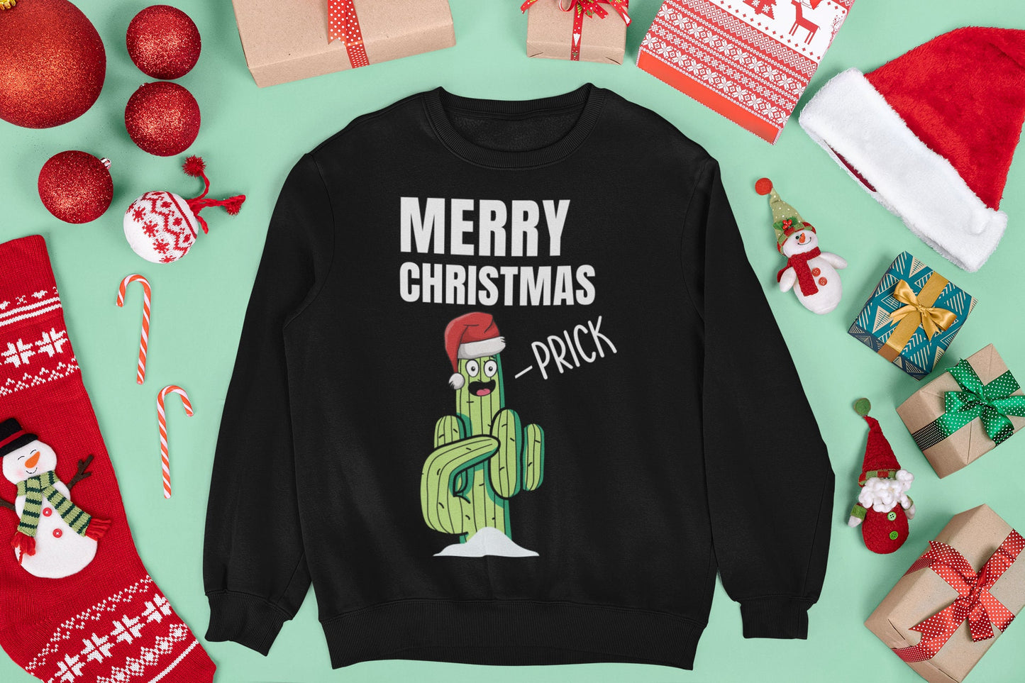 MERRY CHRISTMAS PRICK CHRISTMAS JUMPER