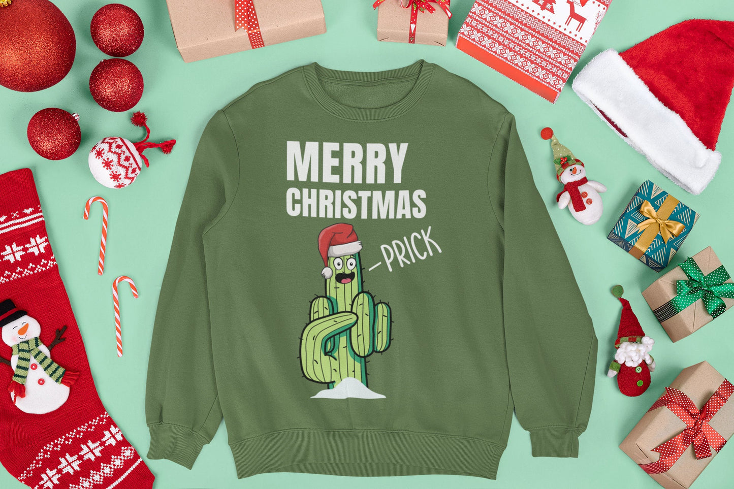 MERRY CHRISTMAS PRICK CHRISTMAS JUMPER