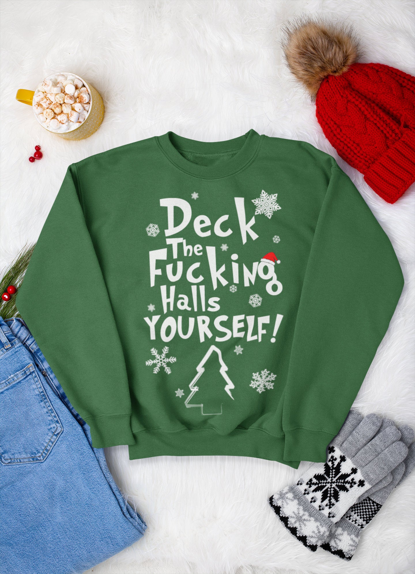 DECK THE FUCKING HALLS YOURSELF CHRISTMAS JUMPER