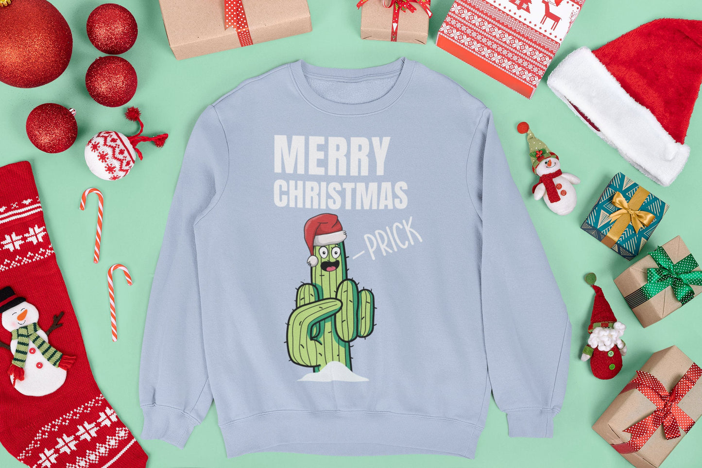 MERRY CHRISTMAS PRICK CHRISTMAS JUMPER