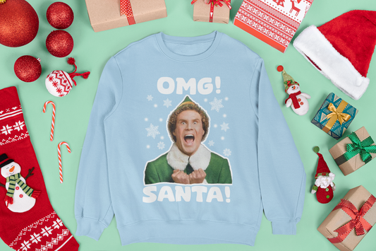 OMG SANTA BUDDY THE ELF CHRISTMAS JUMPER