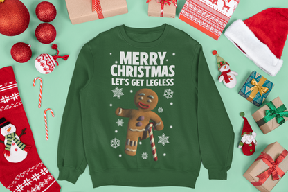 MERRY CHRISTMAS LETS GET LEGLESS CHRISTMAS JUMPER