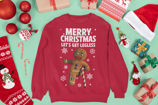 MERRY CHRISTMAS LETS GET LEGLESS CHRISTMAS JUMPER