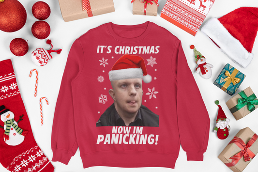 Christmas jumper featuring a bald nonce, humorous design with a cartoon character or face, adding a cheeky twist to your holiday wardrobe. The sweater has a playful vibe, with festive elements like Christmas trees or snowflakes incorporated into the design
