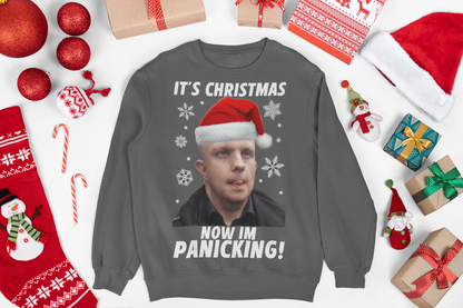 Christmas jumper featuring a bald nonce, humorous design with a cartoon character or face, adding a cheeky twist to your holiday wardrobe. The sweater has a playful vibe, with festive elements like Christmas trees or snowflakes incorporated into the design