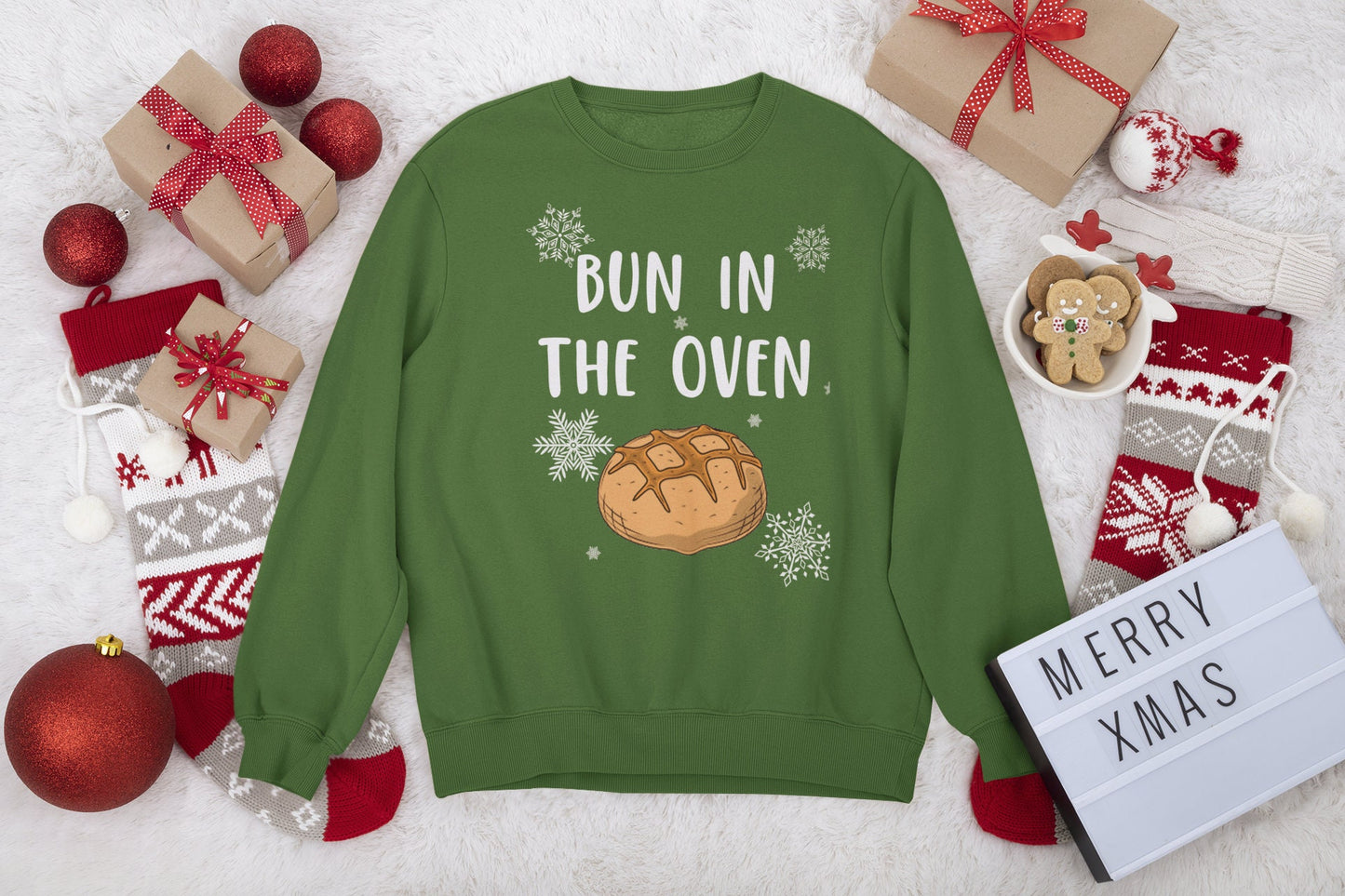 BUN IN THE OVEN CHRISTMAS JUMPER