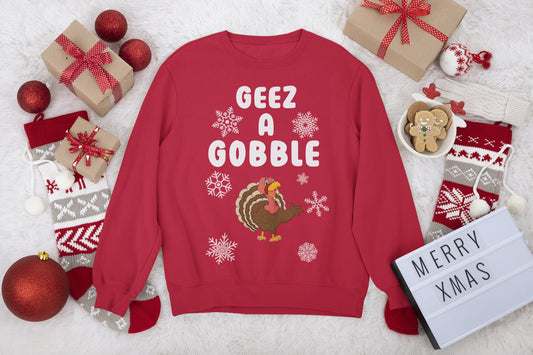 Geez a Gobble Funny Christmas Jumper