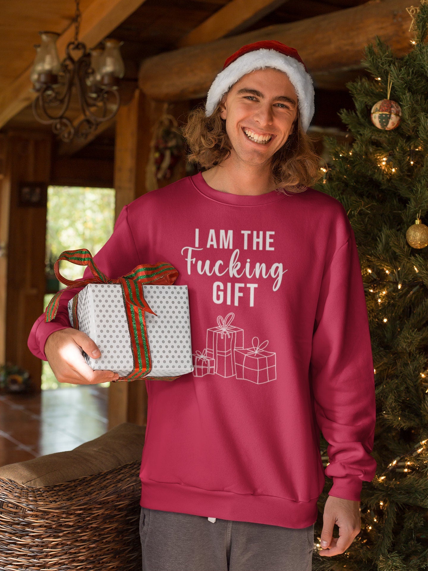 I AM THE FUCKING GIFT CHRISTMAS JUMPER