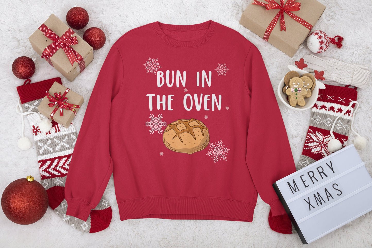 BUN IN THE OVEN CHRISTMAS JUMPER