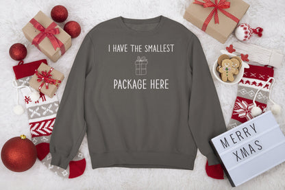 I HAVE THE SMALLEST PACKAGE HERE CHRISTMAS JUMPER