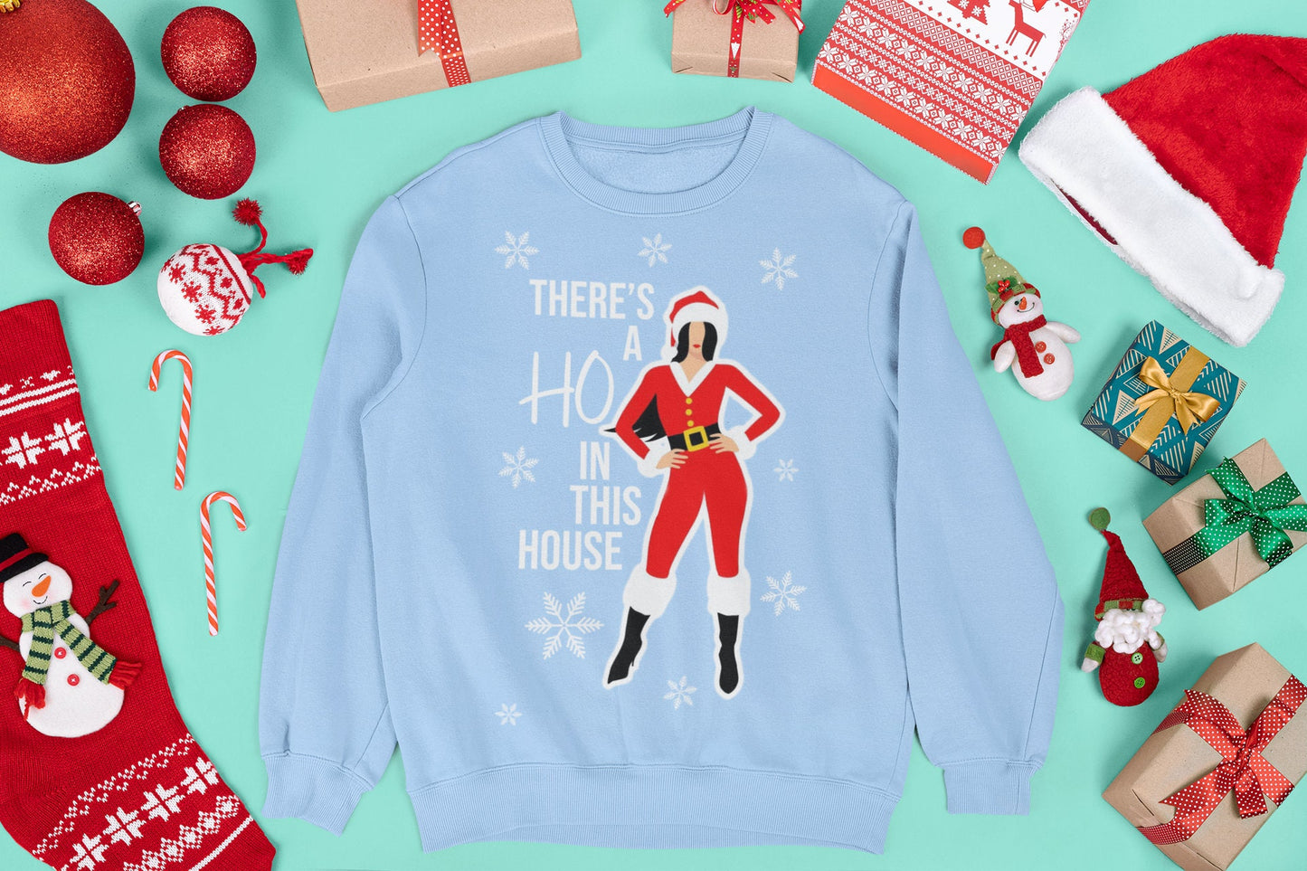 THERE'S A HO IN THIS HOUSE CHRISTMAS JUMPER