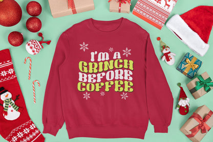 I'M A GRINCH BEFORE COFFEE CHRISTMAS JUMPER