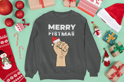 MERRY FISTMAS CHRISTMAS JUMPER