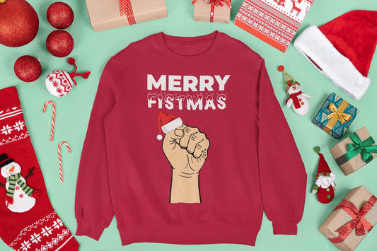 MERRY FISTMAS CHRISTMAS JUMPER