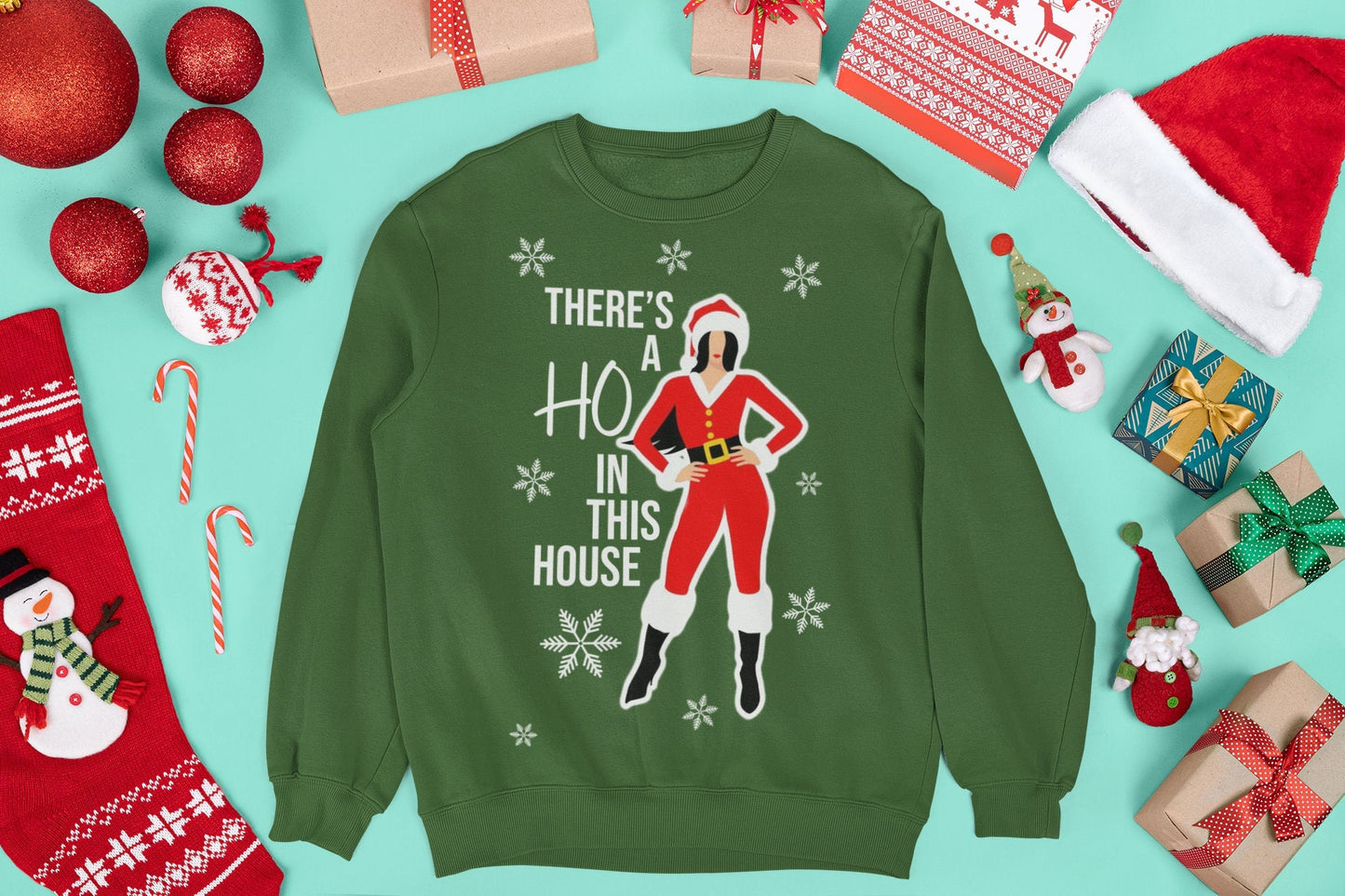 THERE'S A HO IN THIS HOUSE CHRISTMAS JUMPER