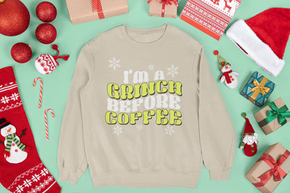 I'M A GRINCH BEFORE COFFEE CHRISTMAS JUMPER
