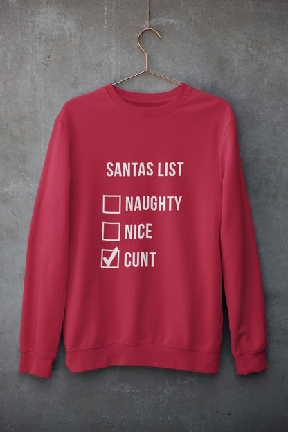 SANTA'S NAUGHTY LIST CHRISTMAS JUMPER
