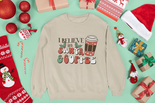 I BELIEVE IN SANTA & COFFEE CHRISTMAS JUMPER